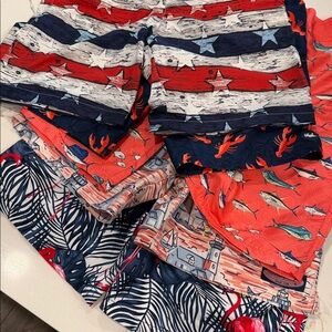 Vineyard Vines Kids Red White & Blue Star Stripe Swim Trunks